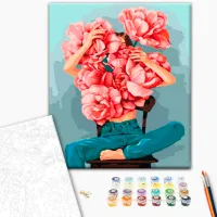 Картина по номерам BrushMe Пионы в объятиях 40 x 30 cm/ Вертикальная photo 2