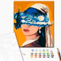 Картина по номерам BrushMe Взгляд в звездную ночь 40 x 30 cm/ Вертикальная photo 2