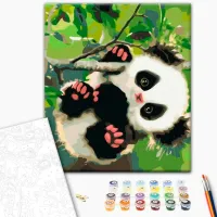 Картина по номерам BrushMe Игривая панда 40 x 30 cm/ Вертикальная photo 2