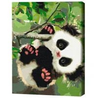 Картина по номерам BrushMe Игривая панда 40 x 30 cm/ Вертикальная photo 3