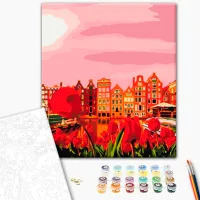 Pictură pe numere BrushMe Culorile cărămizii ale Amsterdamului 40 x 30 cm/ Verticală photo 2
