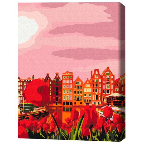 Pictură pe numere BrushMe Culorile cărămizii ale Amsterdamului 40 x 30 cm/ Verticală photo 3