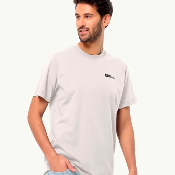 Tricou pentru bărbați Jack Wolfskin Essential T M 100% bumbac/ White photo 2