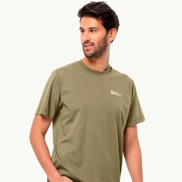 Tricou pentru bărbați Jack Wolfskin Essential T M 100% bumbac/ Green photo 2