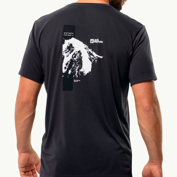 Tricou pentru bărbați Jack Wolfskin Vonnan S/ S Graphic T M 100% poliester/ Phantom photo 4