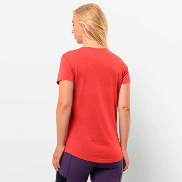 Tricou pentru femei Jack Wolfskin Vonnan S|S Graphic T W 100% poliester/ Red photo 3