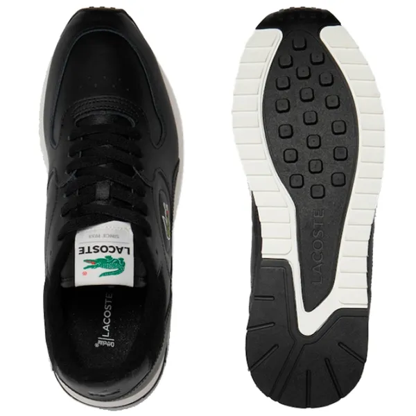 Adidași pentru bărbați Lacoste Men's Linetrack Leather 44.5/ Black photo 4