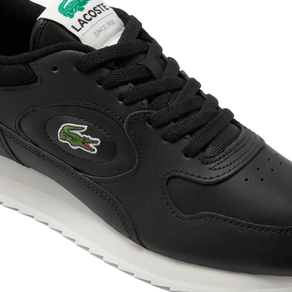 Adidași pentru bărbați Lacoste Men's Linetrack Leather 44.5/ Black photo 6