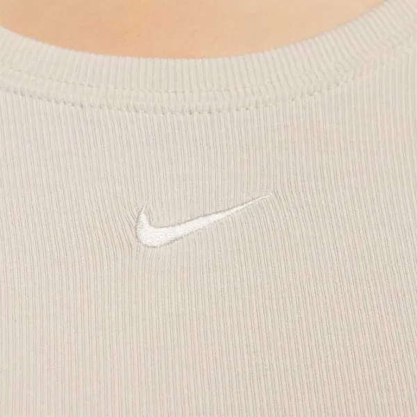 Футболка для женщин Nike Nsw Nk Chll Knt Mrib Ss Top 100% хлопок/ Бежевый photo 3