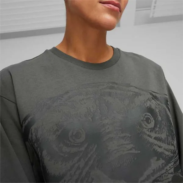 Футболка для женщин Puma Game Love Cat Tee Mineral 100% хлопок/ Серый photo 6