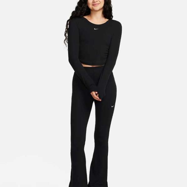 Tricou pentru femei Nike Nsw Nk Chll Knt Mrib Ls Top 9% elastan/ Black photo 3