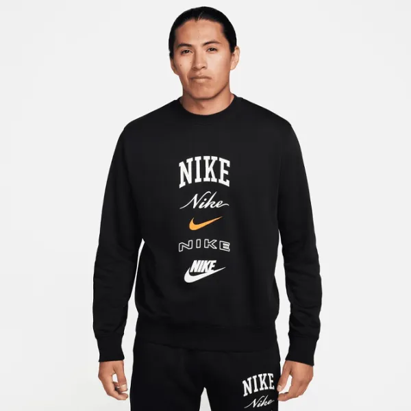 Hanorac pentru bărbați Nike Club Bb Crew Stack Gx Drept/ Black photo 2