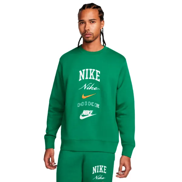 Hanorac pentru bărbați Nike Club Bb Crew Stack Gx Drept/ Green photo 2
