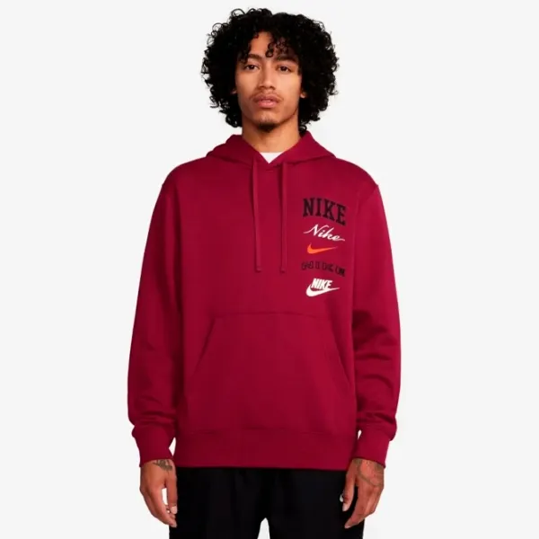 Hanorac pentru bărbați Nike Club Bb Po Hdy Stack Gx Drept/ Red photo 2