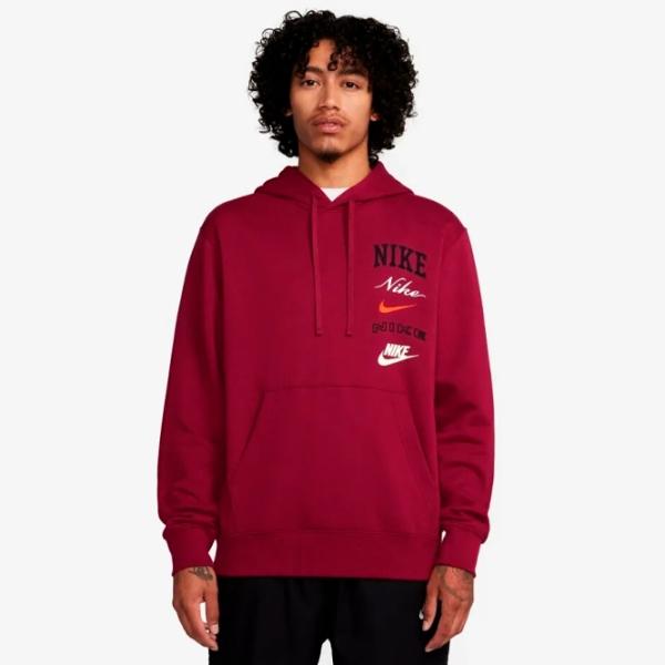 Hanorac pentru bărbați Nike Club Bb Po Hdy Stack Gx Drept/ Red photo 2