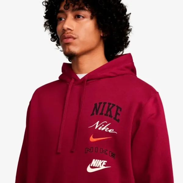 Hanorac pentru bărbați Nike Club Bb Po Hdy Stack Gx Drept/ Red photo 4