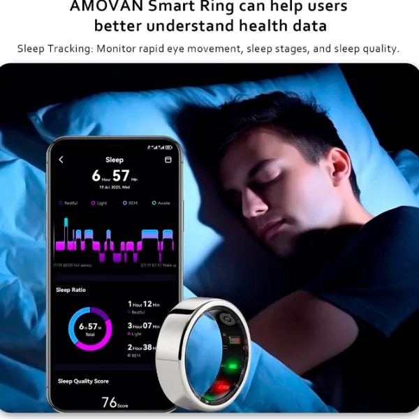 Умное кольцо Amovan Nova Размер - 9/ Серебристый photo 9