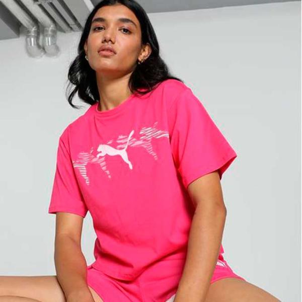 Футболка для женщин Puma Ess+ Logo Lab Relaxed Tee Garnet Хлопок/ Розовый photo 3