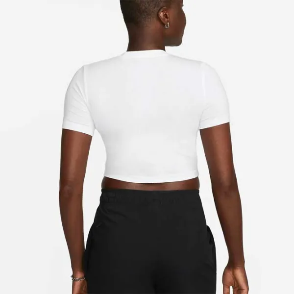 Tricou pentru femei Nike W Nsw Tee Essntl Slim Crp Lbr 48% modal/ White photo 2