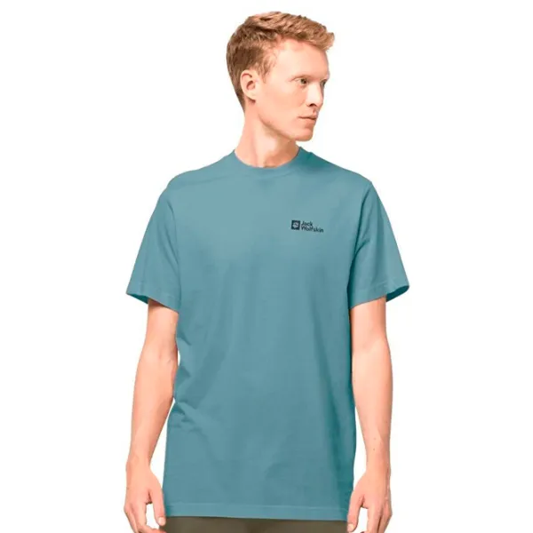 Tricou pentru bărbați Jack Wolfskin Essential T M 100% bumbac/ Blue photo 2