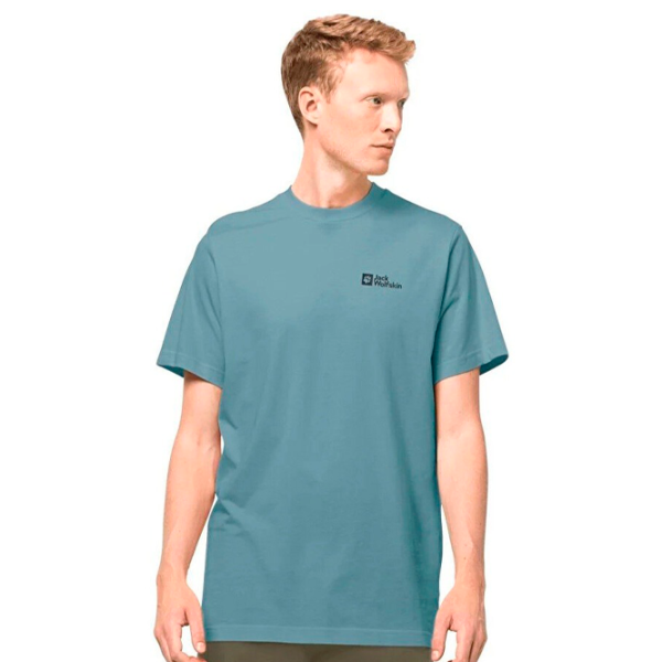 Tricou pentru bărbați Jack Wolfskin Essential T M 100% bumbac/ Blue photo 2