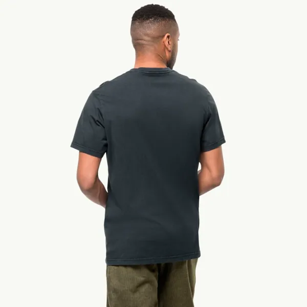 Tricou pentru bărbați Jack Wolfskin Nature T M 100% bumbac/ Phantom photo 3