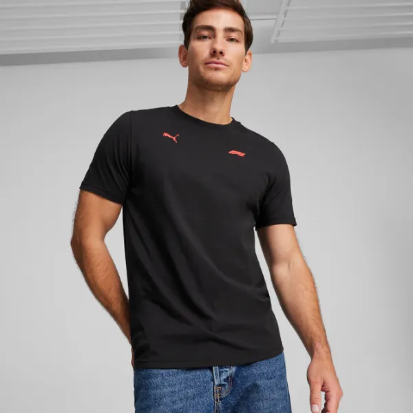 Tricou pentru bărbați Puma F1 Ess Tonal Logo Tee 100% bumbac/ Black photo 3