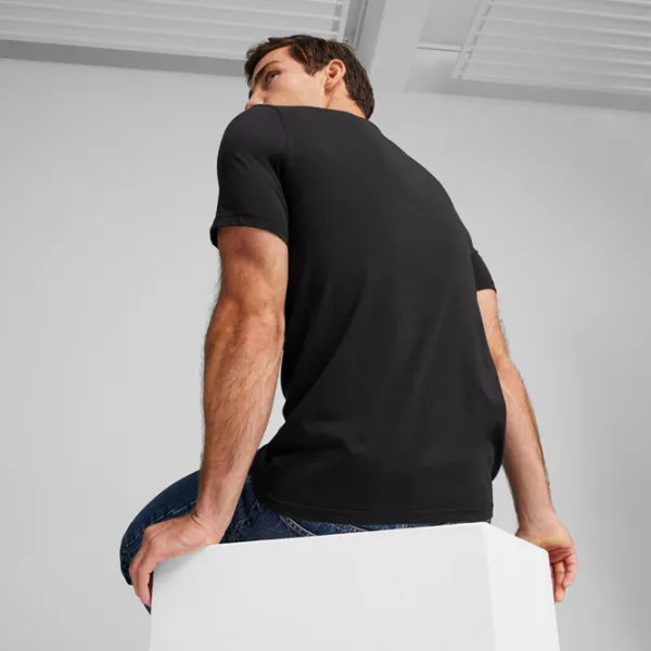 Tricou pentru bărbați Puma F1 Ess Tonal Logo Tee 100% bumbac/ Black photo 4