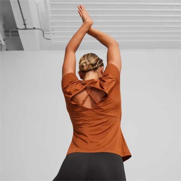 Футболка для женщин Puma Studio Sheer Fashion Tee 6 % эластан/ Коричневый photo 4