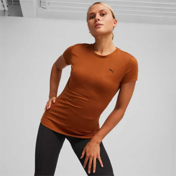 Tricou pentru femei Puma Studio Sheer Fashion Tee 6% elastan/ Brown photo 3