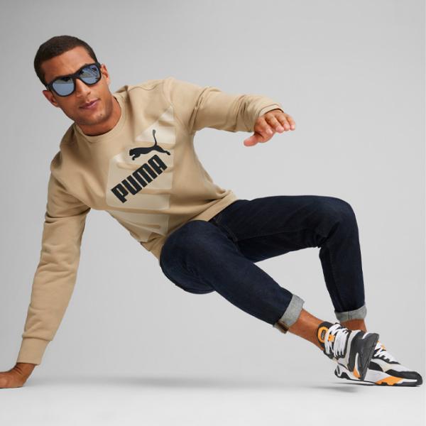 Hanorac pentru bărbați Puma Power Graphic Crew Tr Drept/ Beige photo 5