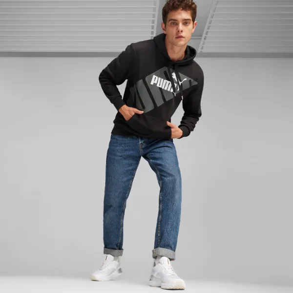 Hanorac pentru bărbați Puma Power Graphic Hoodie Tr Drept/ Black photo 5