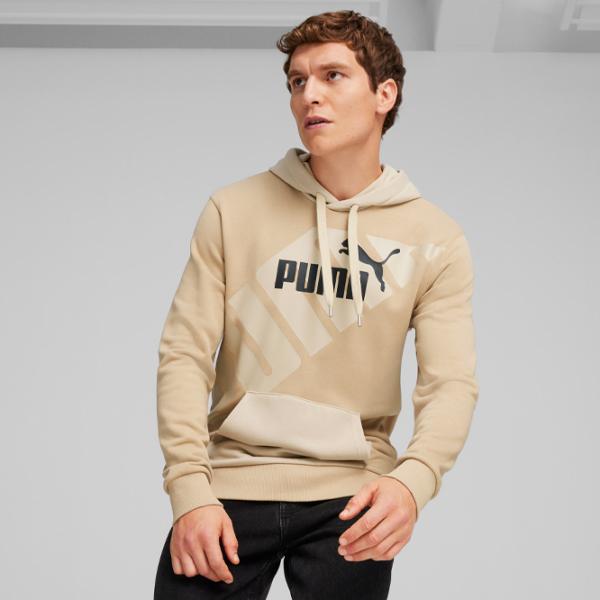 Hanorac pentru bărbați Puma Power Graphic Hoodie Tr Drept/ Beige photo 3