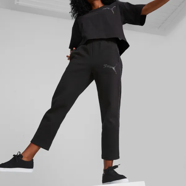 Спортивные штаны для женщин Puma Swarovski Crystals T7 High Waist Pants XS/ Черный photo 4 Спортивные штаны для женщин Puma Swarovski Crystals T7 High Waist Pants XS/ Черный photo 4