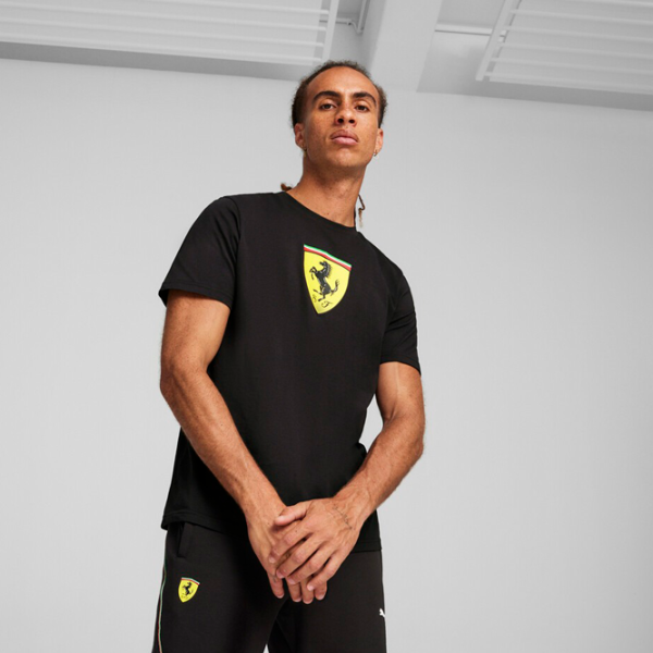 Tricou pentru bărbați Puma Ferrari Race Big Shield T Coloured 100% bumbac/ Black photo 3