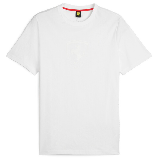 Tricou pentru bărbați Puma Ferrari Race Big Shield Tee Tonal 100% bumbac/ White photo 5