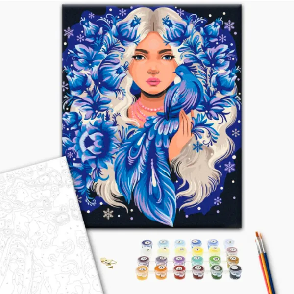 Картина по номерам BrushMe Она – Зима 50 x 40 см/ Вертикальная photo 2