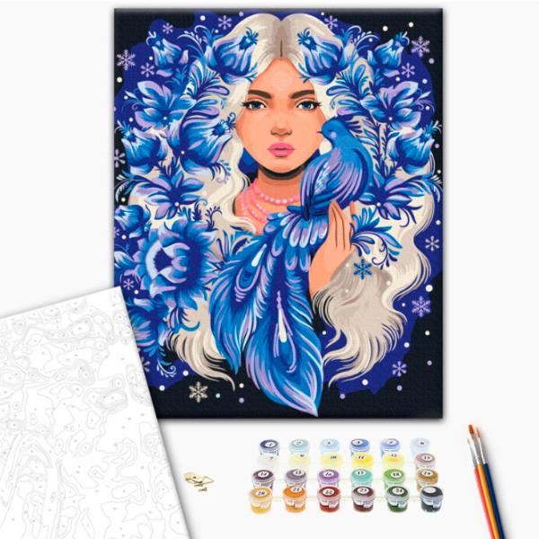 Картина по номерам BrushMe Она – Зима 50 x 40 см/ Вертикальная photo 2