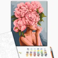 Картина по номерам BrushMe Прикосновение пионов 40 x 30 cm/ Вертикальная photo 2