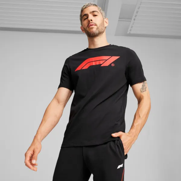 Tricou pentru bărbați Puma F1 Ess Logo Tee 100% bumbac/ Black photo 3