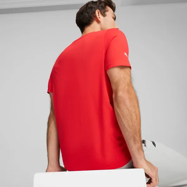 Tricou pentru bărbați Puma F1 Ess Logo Tee 100% bumbac / Red photo 4