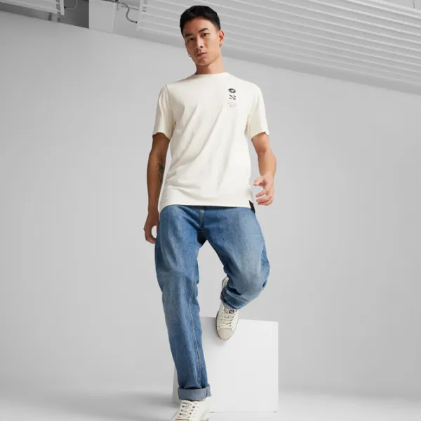 Tricou pentru bărbați Puma X Staple Graphic Tee 100% bumbac/ Warm White photo 5