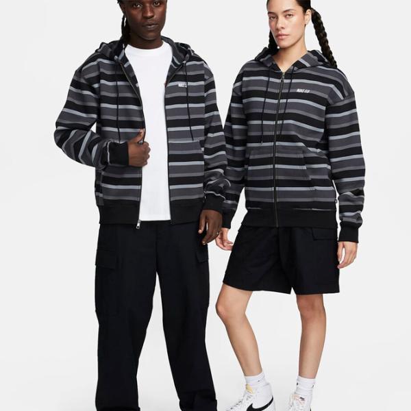 Hanorac pentru bărbați Nike Sb Flc Fz Stripes Drept/ Gray photo 4