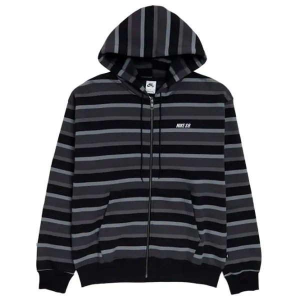 Hanorac pentru bărbați Nike Sb Flc Fz Stripes Drept/ Gray photo 2