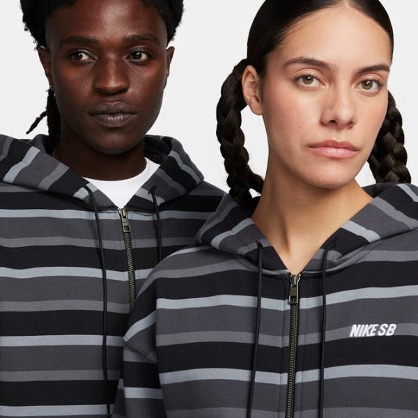 Hanorac pentru bărbați Nike Sb Flc Fz Stripes Drept/ Gray photo 6