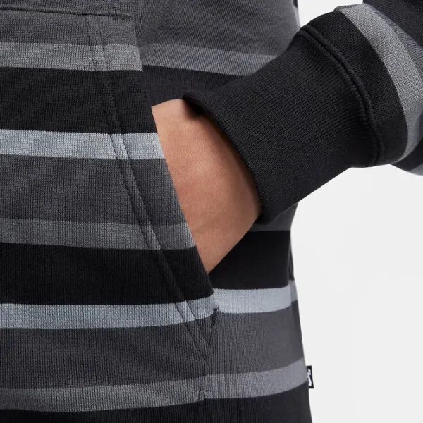 Hanorac pentru bărbați Nike Sb Flc Fz Stripes Drept/ Gray photo 7
