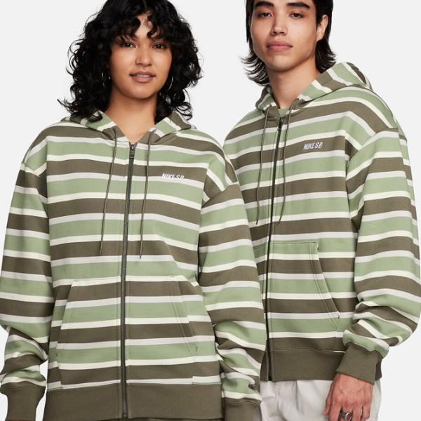 Hanorac pentru bărbați Nike Sb Flc Fz Stripes Drept/ Green photo 2