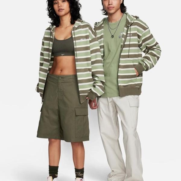 Hanorac pentru bărbați Nike Sb Flc Fz Stripes Drept/ Green photo 4