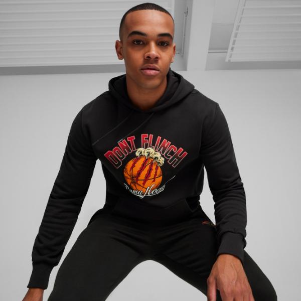 Hanorac pentru bărbați Puma Graphic Booster Hoodie Drept/ Black photo 3