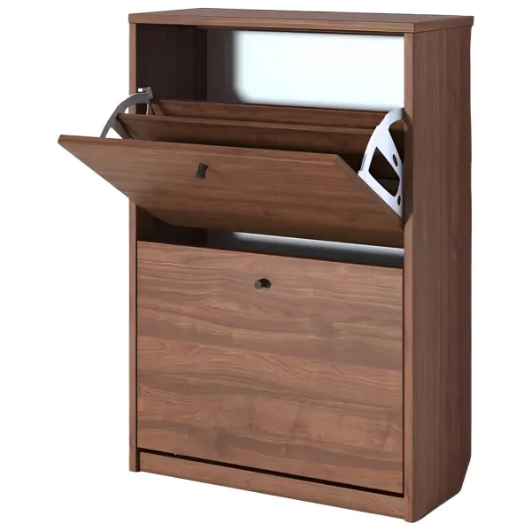 Обувной шкаф Fabrik Home 2 двери 600 88см x 60см x 26см/ Орех каменный/ Орех каменный photo 3 Обувной шкаф Fabrik Home 2 двери 600 88см x 60см x 26см/ Орех каменный/ Орех каменный photo 3